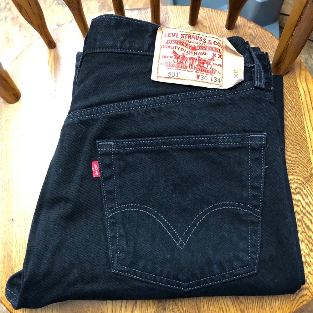 Black Levi’s 501 Button Fly Jeans